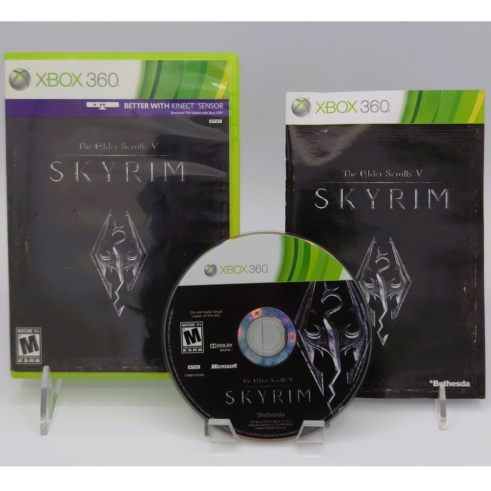 The Elder Scrolls V Skyrim - Xbox 360 - CIB w/ Manual - Bethesda RPG - Tested